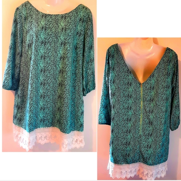 Pink Owl Shift Dress Aztec Print Size Large NWOT - Picture 3 of 12